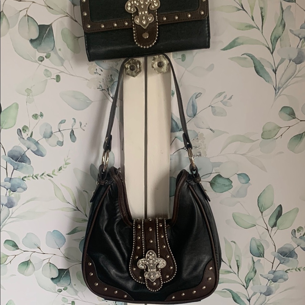 Black and Brown Studded Women's Bag